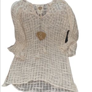 Z&L crocheted poet shirt style cover-up new with tags size small medium